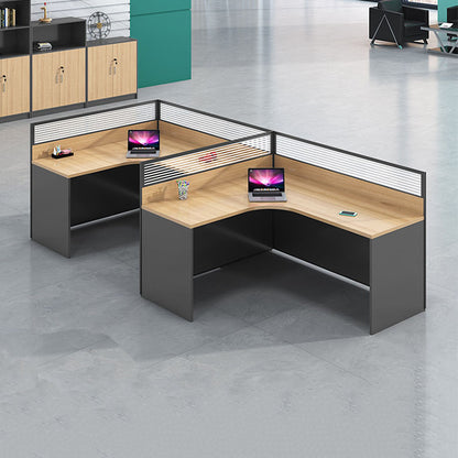 Curved surface office desk employee desk computer desk and chair combination