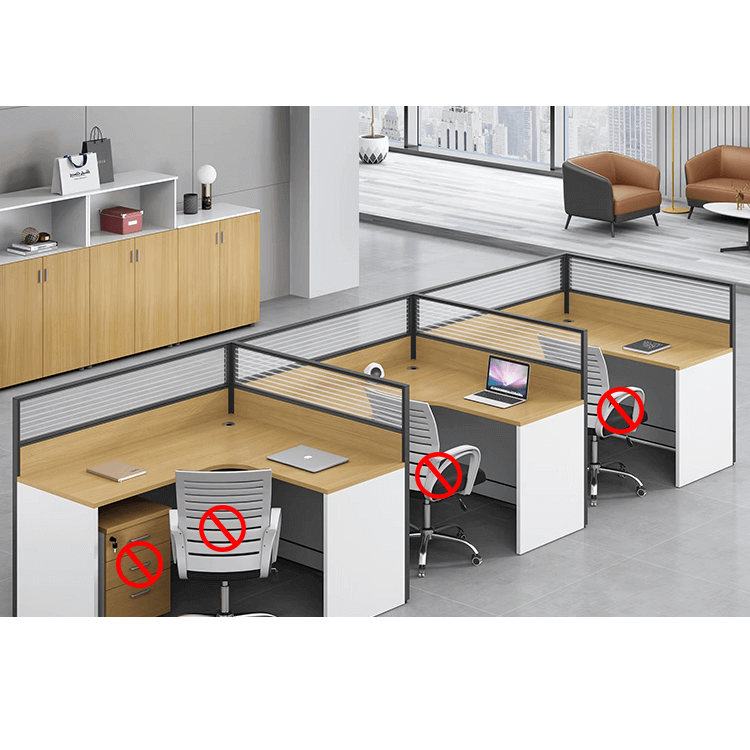 Modern multiple combination employee desk and computer desk, office desk and chair set