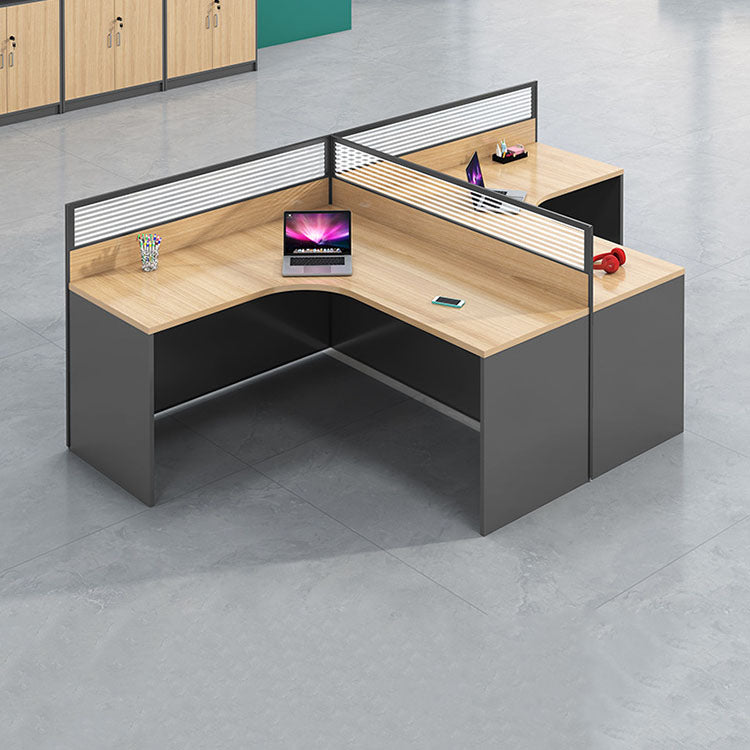 Curved surface office desk employee desk computer desk and chair combination