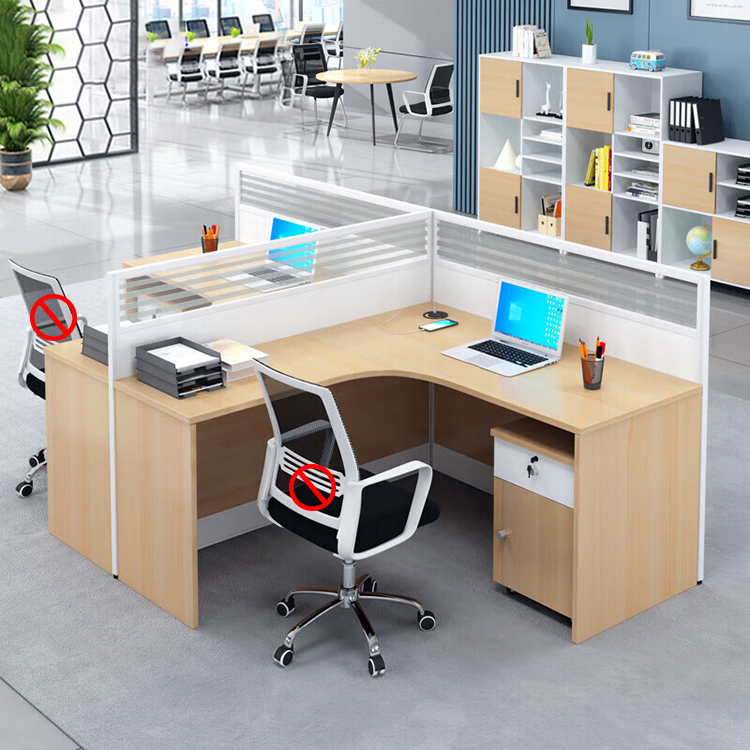 L shaped office desk computer desk, multiple combinations of staff office desk