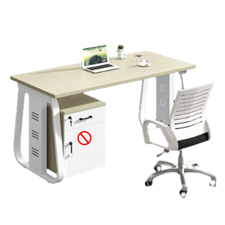 Office desk and chair combination, workstation computer desk in black and white