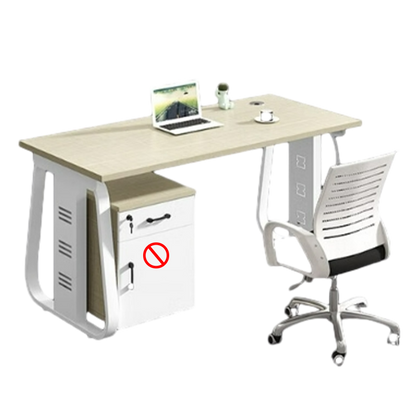 Office desk and chair combination, workstation computer desk in black and white