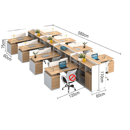 Simplified office staff card slot, employee desk with tall cabinet, freely configurable