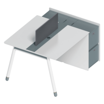 Desk with top panel Side cabinet with dial lock Two-seater Four-seater