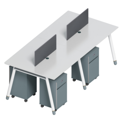 desk side cabinet combination with top panel, one-seater, two-seater, four-seater
