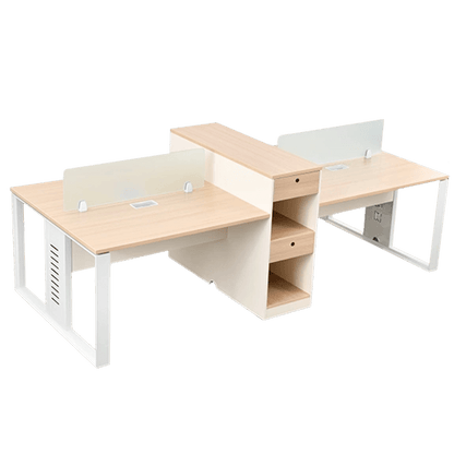 Office desk top panel Four-drawer storage cabinet Lockable drawers Wiring holes Integrated legs Resistant to shaking