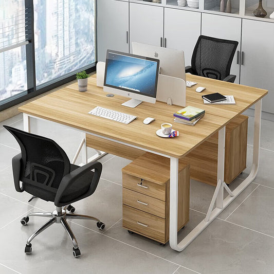 Simplified bold steel frame desk computer desk office employee desk