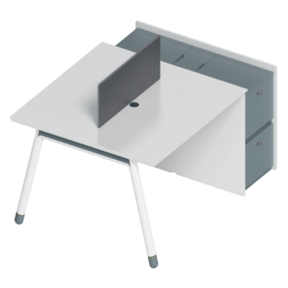 Desk with top panel Side cabinet with dial lock Two-seater Four-seater