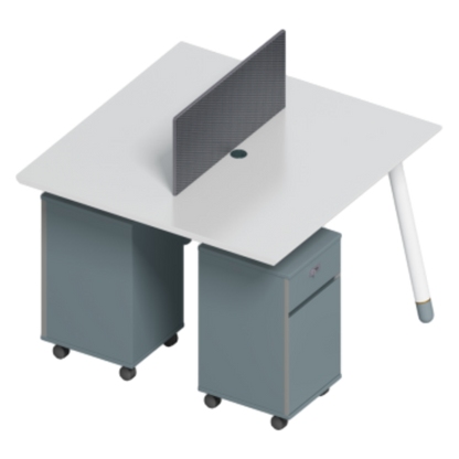 desk side cabinet combination with top panel, one-seater, two-seater, four-seater