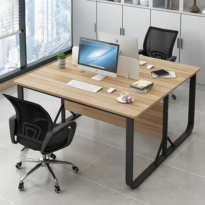 Simplified bold steel frame desk computer desk office employee desk