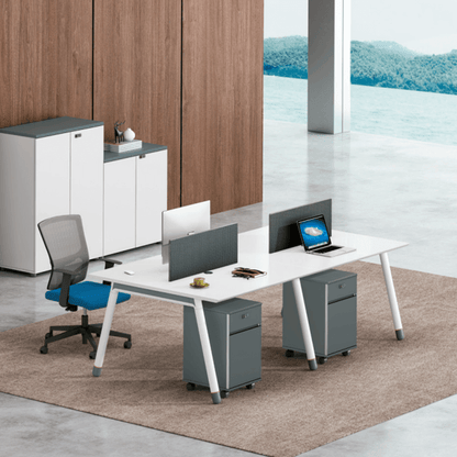 desk side cabinet combination with top panel, one-seater, two-seater, four-seater