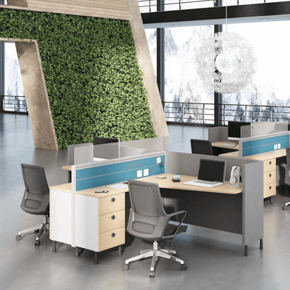 office desk, L-shaped, large storage capacity