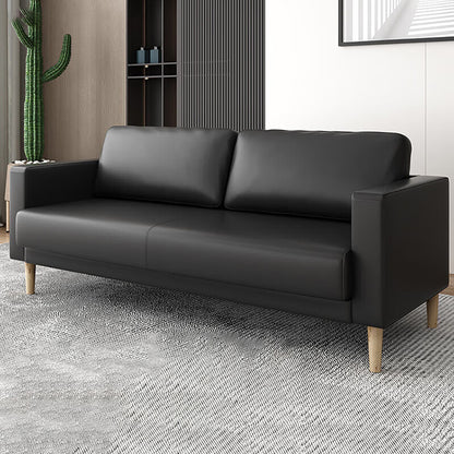 Business office sofa, reception and meeting office sofa in leather, black